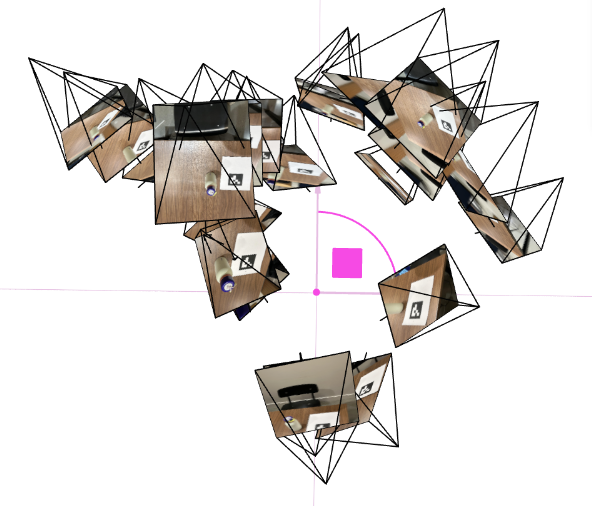 Viser visualization of camera frustums – view 2